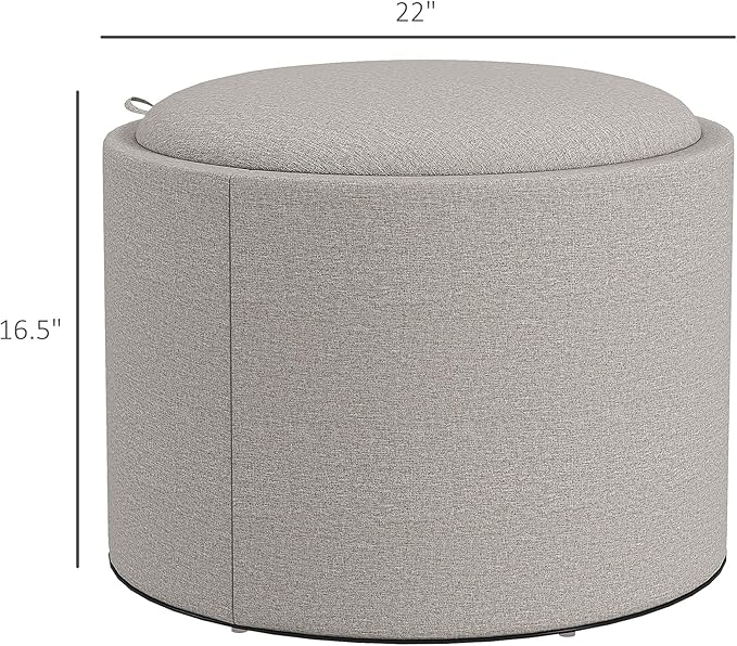 HOMCOM Round Storage Ottoman
