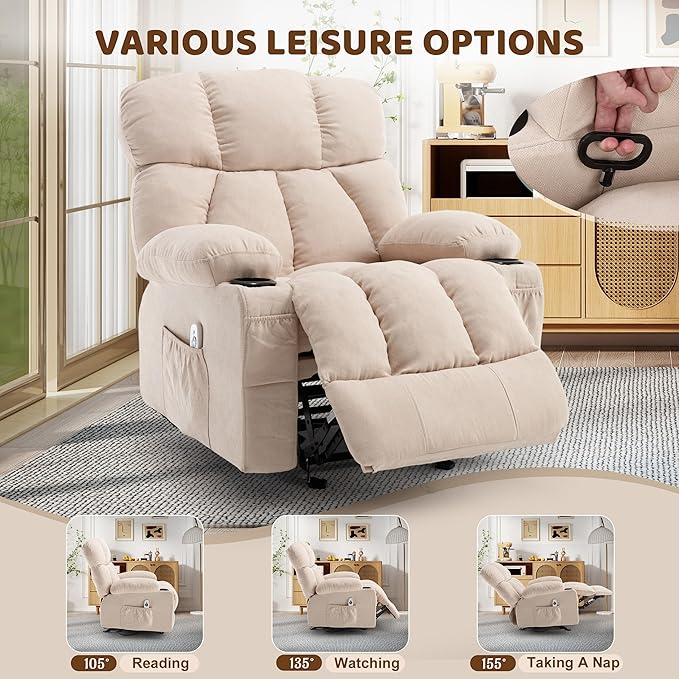 Massage Rocking Recliner Chair, Ergonomic Recliners Sofa