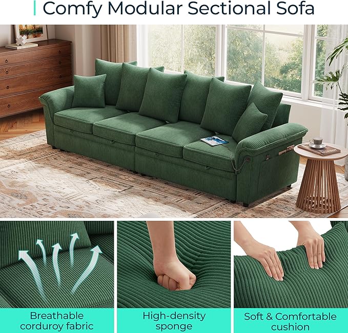 LINSY HOME Oversized Sectional Sleeper Sofa