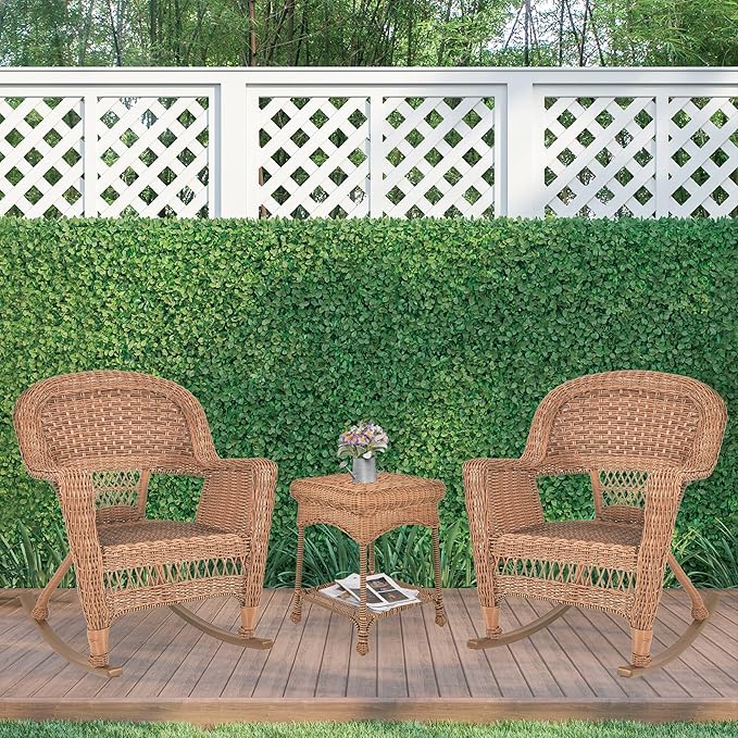 Jeco 3 Piece Rocker Wicker Chair Set