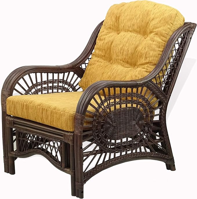 Malibu Lounge Living Accent Armchair Natural Rattan Wicker Handmade Design