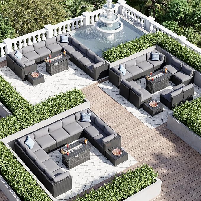 Aoxun 15 Piece Patio Furniture Set