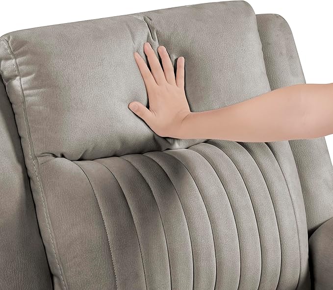 Lexicon Manual Double Reclining Sofa, Polished Microfiber Upholstered 3 Seater