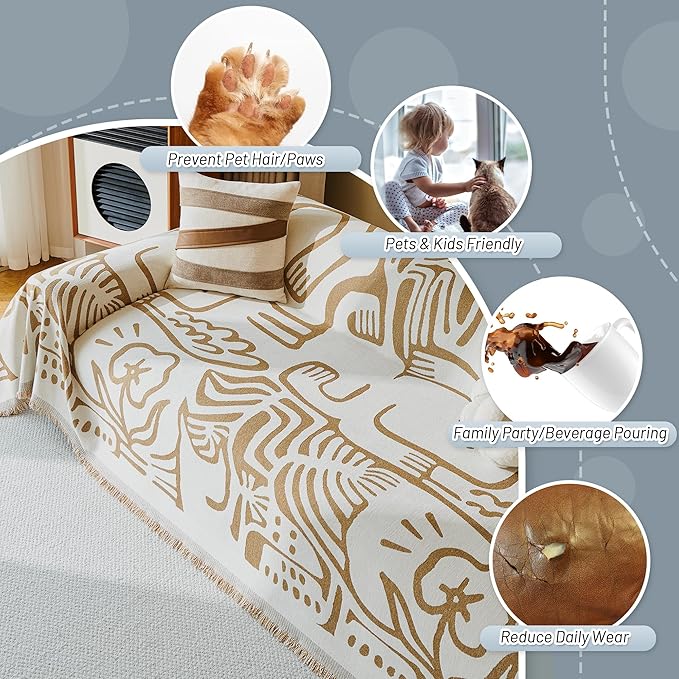 MYSKY HOME Couch Cover for Dogs, Washable Couch Covers, Sofa Covers for