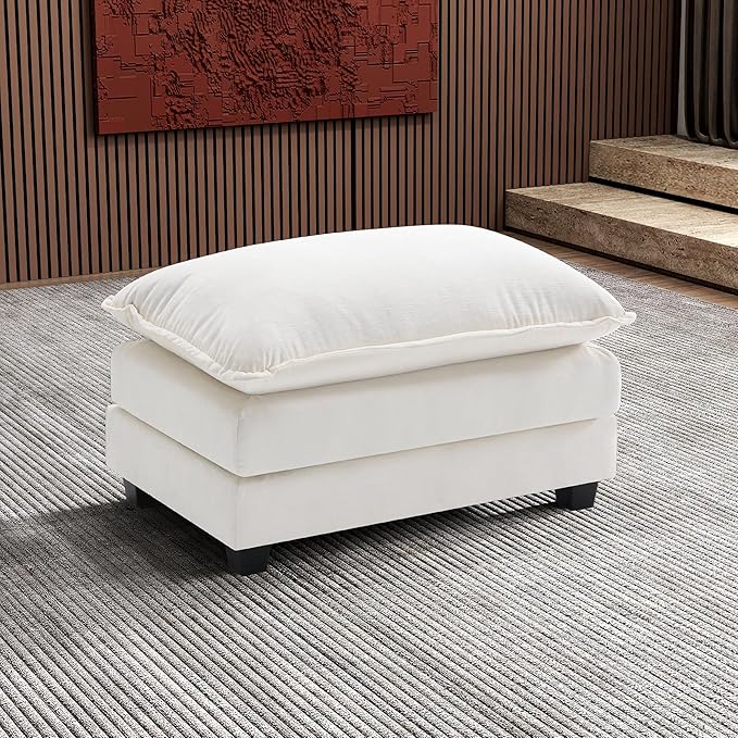 Ihanherry Ottoman for Modular Sectional Cloud Sofa, Chenille Deep Seat Couch