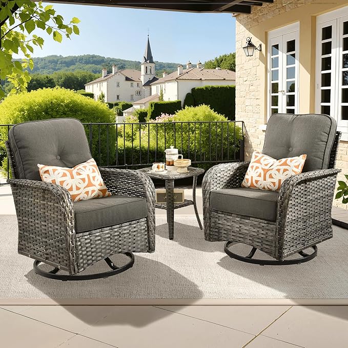 ovios 3-Piece Patio Furniture Set, Outdoor Wicker Sofa