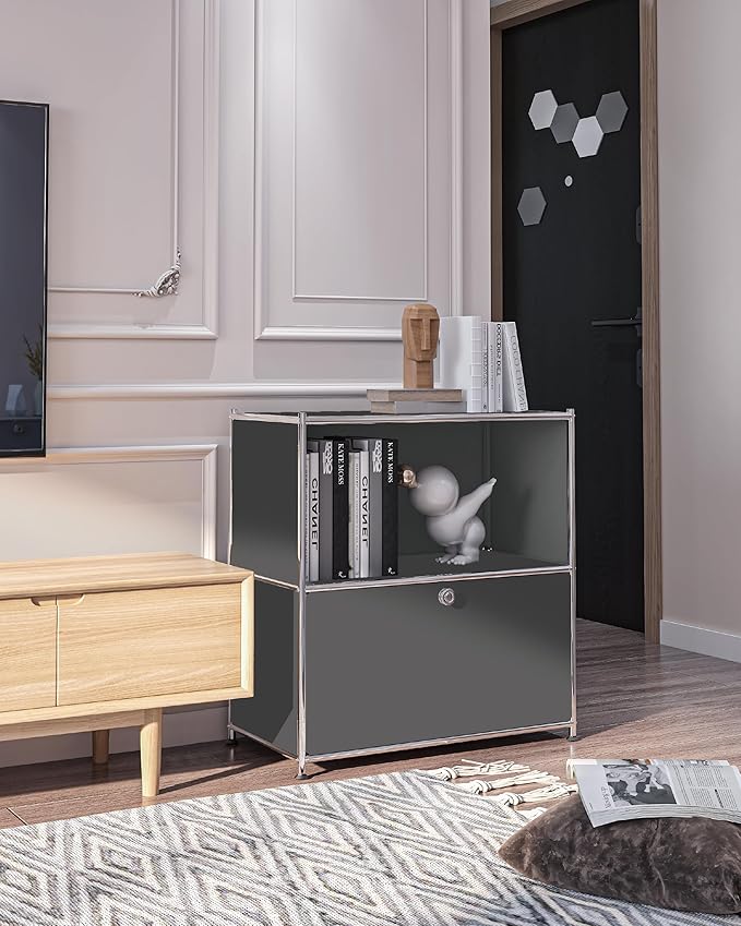 32.5-Inch Flip-Top Side Table & Buffet Cabinet