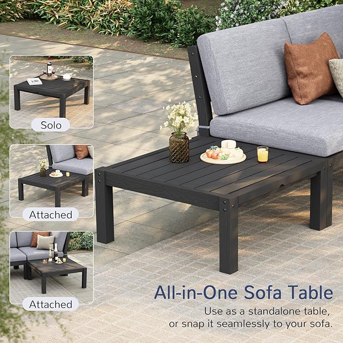Stoog All-Weather Patio Conversation Set, 6-Piece Modular Outdoor Sectional Sofa