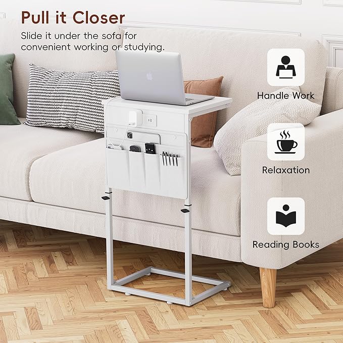 Vagusicc C Shaped End Table