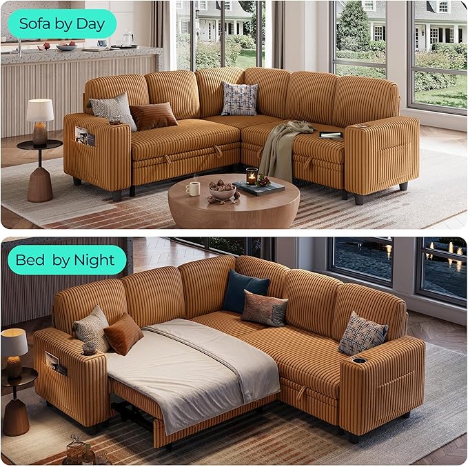 LINSY HOME Sectional Sleeper Sofa