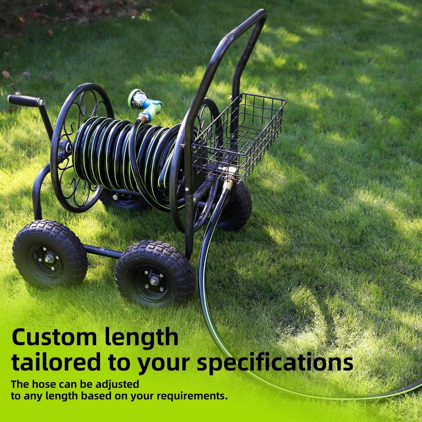 Worth Leader Short Garden Hose 5/8 in. x 12 ft. -No Kink, Flexible, Leakproof, Male to Female Fittings -Heavy Duty Durable PVC Lightweight Water Pipe with Brass Aluminum Ends for Household & Yard Use
