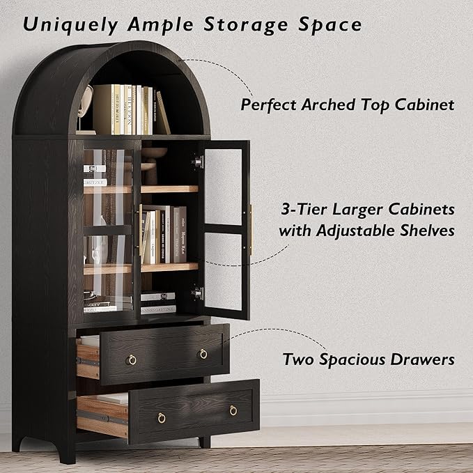 71" Arched Storage Cabinets