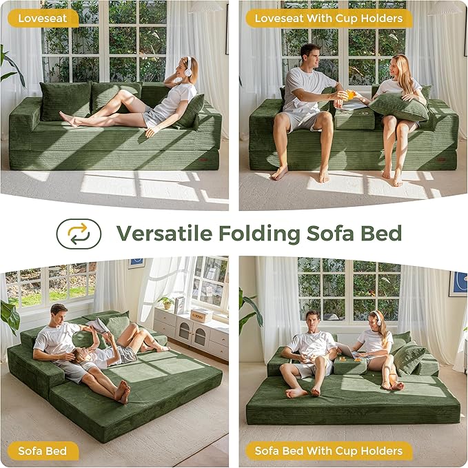 MAXYOYO Convertible Sofa Bed, Folding Sleeper Chair