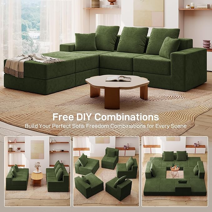 Living&Giving 101" U-Shaped Cloud Sectional Couch