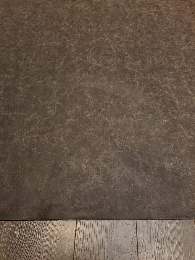 NAT Leathers™ | Brown Distressed 2 Tone Oily Faux Vegan Leather Sheet | 5 Yard