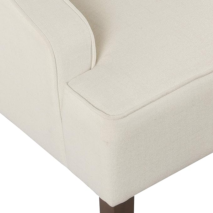 Homepop Upholstered Classic Swoop Arm Accent Chair Home Décor, Warm Ivory