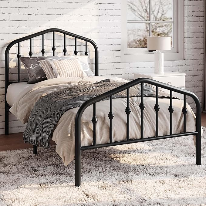 SHA CERLIN Twin Size Metal Platform Bed Frame