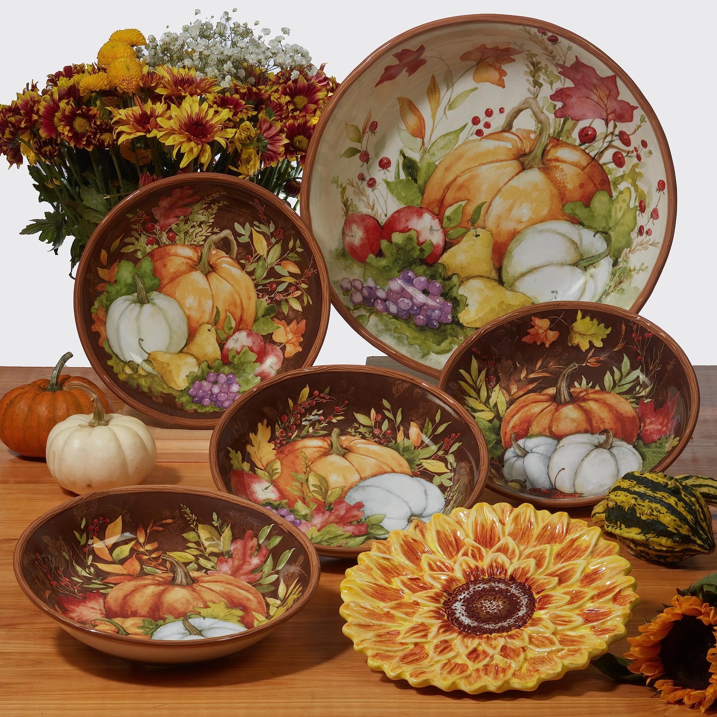 Harvest Blessings Ceramic Serving Bowl – Serve salads, pasta, or side dishes in this elegant fall-inspired bowl that makes every meal feel like a celebration of the harvest season
