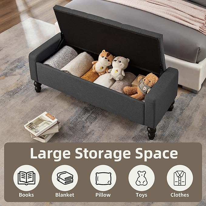 50" W Storage Ottoman Bench
