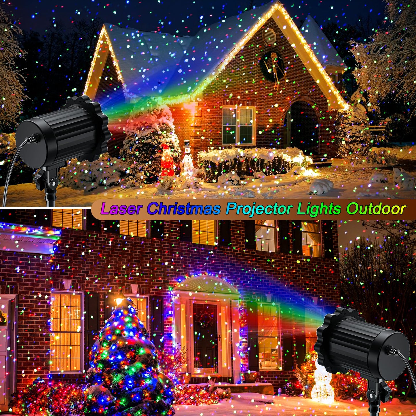 SHEDALED Laser Christmas Projector Lights Outdoor, RGB Laser Light Projector, Firefly Lights Show with Remote & Timer, Waterproof, Holiday Decoration for Christmas, Home House Decor, Party, Garden