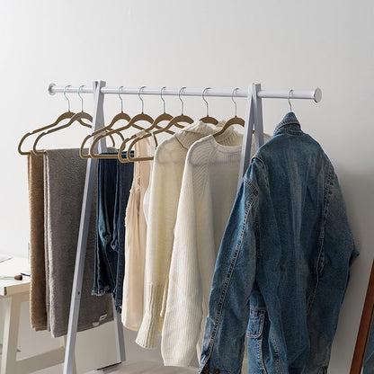 IRIS USA Clothes Rack for Hanging Clothes with Shelf, Freestanding Clothing Rack, Easy to Assemble Garment Rack, Metal, Sturdy Design, Multipurpose, Small Space Storage Solution, White