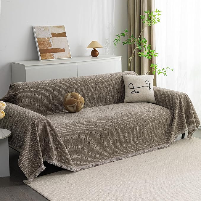 MYSKY HOME Boho Couch Cover Sand Sofa Covers