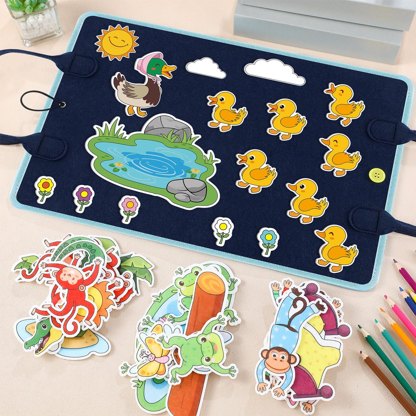 SmoothNovelty 4 Pack Felt Board Stories Set Flannel Felt Story Board Pieces for Storytelling (Fairy Stories)