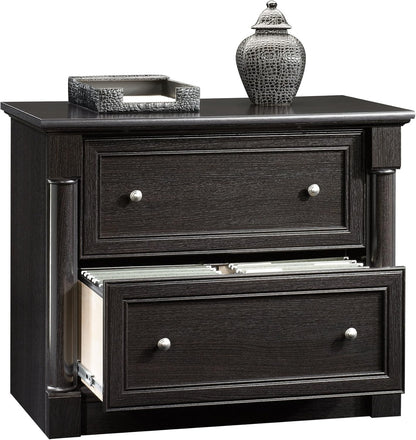 Sauder Palladia 2 Drawer File Cabinet, Lateral Filing Cabinets for Home Office, Hanging File Folders Organizer, Interlocking Drawers, in Wind Oak Finish