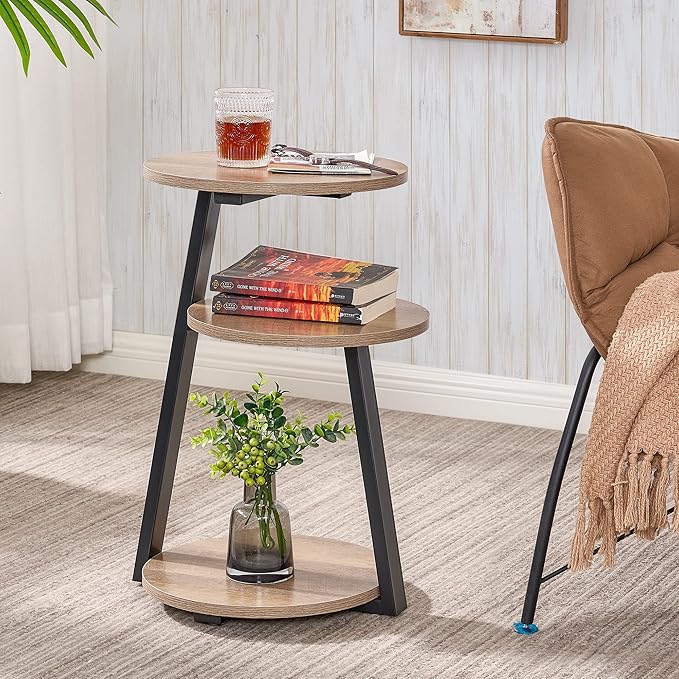 BEWISHOME Round End Table Side Table