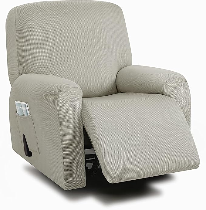 ULTICOR 4-Piece, 1 Seat Recliner Cover, Yarn Dyed Reclining Chair Covers