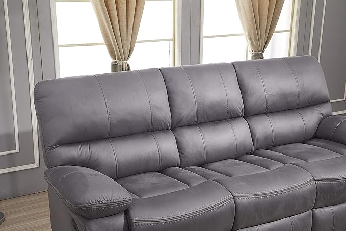 Betsy Furniture Microfiber Reclining Sofa Couch Set Living Room Set 8007