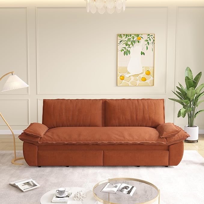 KEIKI 73.2" Pull Out Sleeper Sofa Bed Queen Size, 3-in-1 Convertible Couch