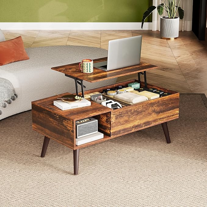 WLIVE Coffee Table with Storage & Lifting Top