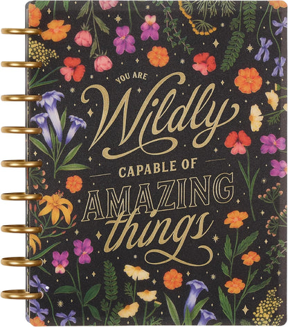 Happy Planner Disc-Bound Planner Jan.–Dec. 2026, Includes 3 Extra Months and 2 Sticker Sheets, Classic Size, 7" x 9.25", Dashboard Layout, Grounded Magic