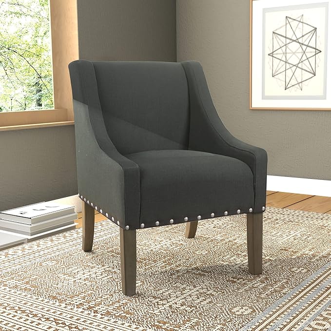 Homepop Home Decor | Upholstered Classic Swoop Arm Accent Chair | Accent Chairs