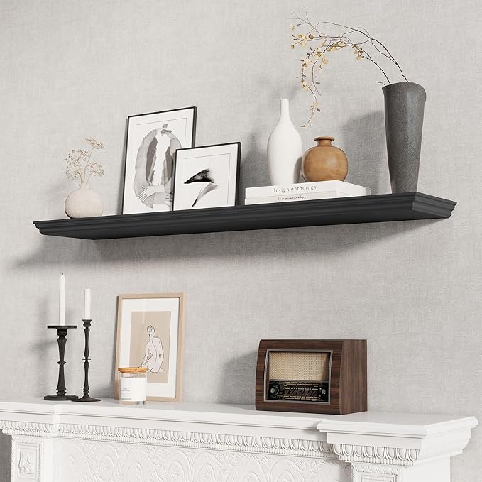 Fun Memories Floating Shelves 48 Inch Long, 9.3 Inch Deep Classic Crown Molding