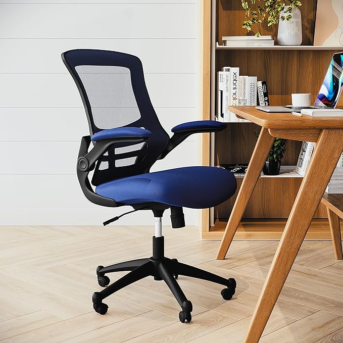Flash Furniture Kelista Mid-Back Blue Mesh Swivel Ergonomic Task Office Chair