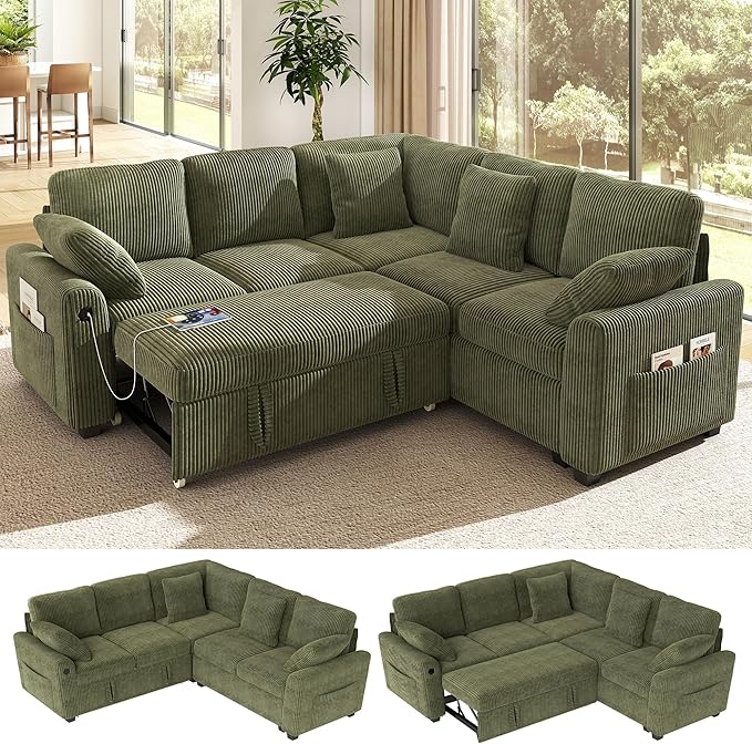 Ihanherry 83-inch 5-Seater Large Sectional Sofa Bed