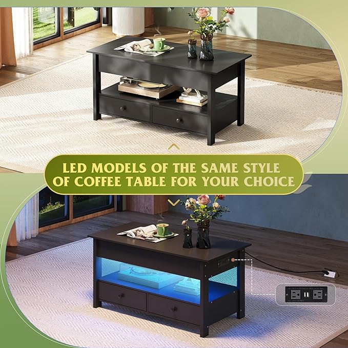 WLIVE Coffee Table, Lift Top Coffee Table