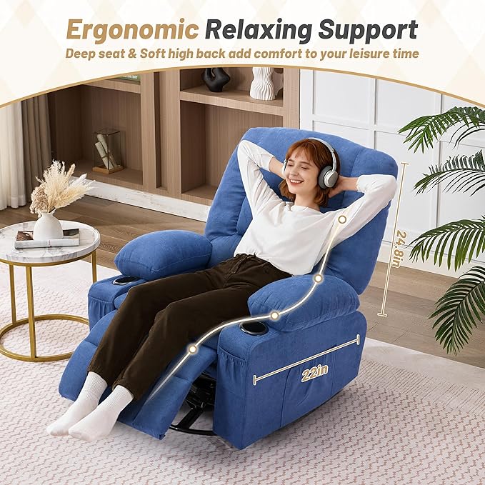Oversized Swivel Rocker Recliner Chair