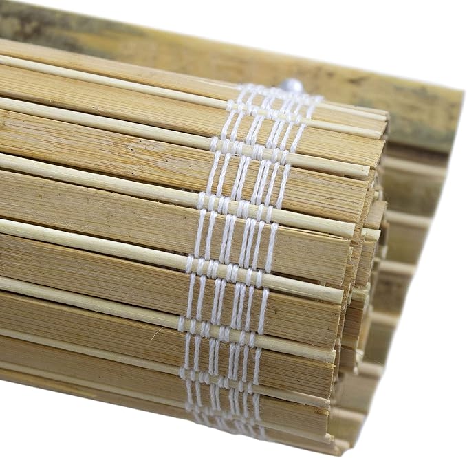 Red Lantern Burnt Bamboo Cordless Window Shade