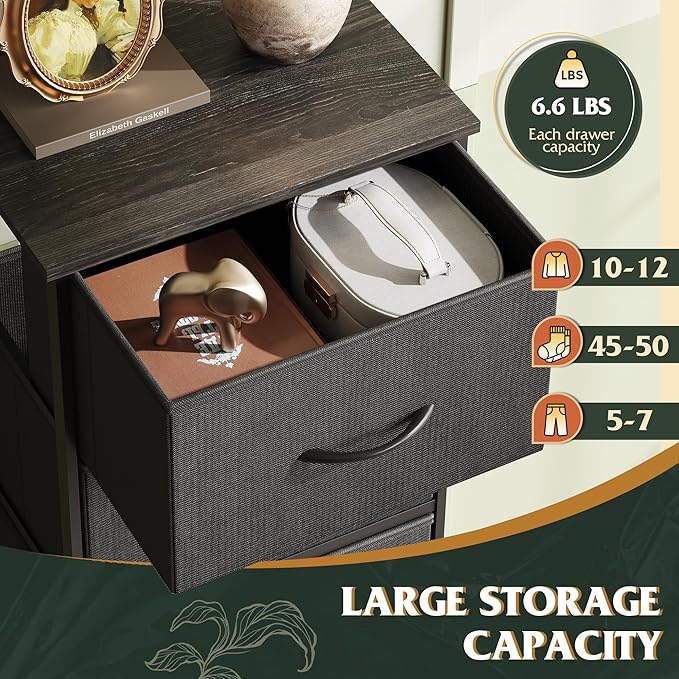WLIVE Fabric Dresser, 5-Drawer Tall Dresser