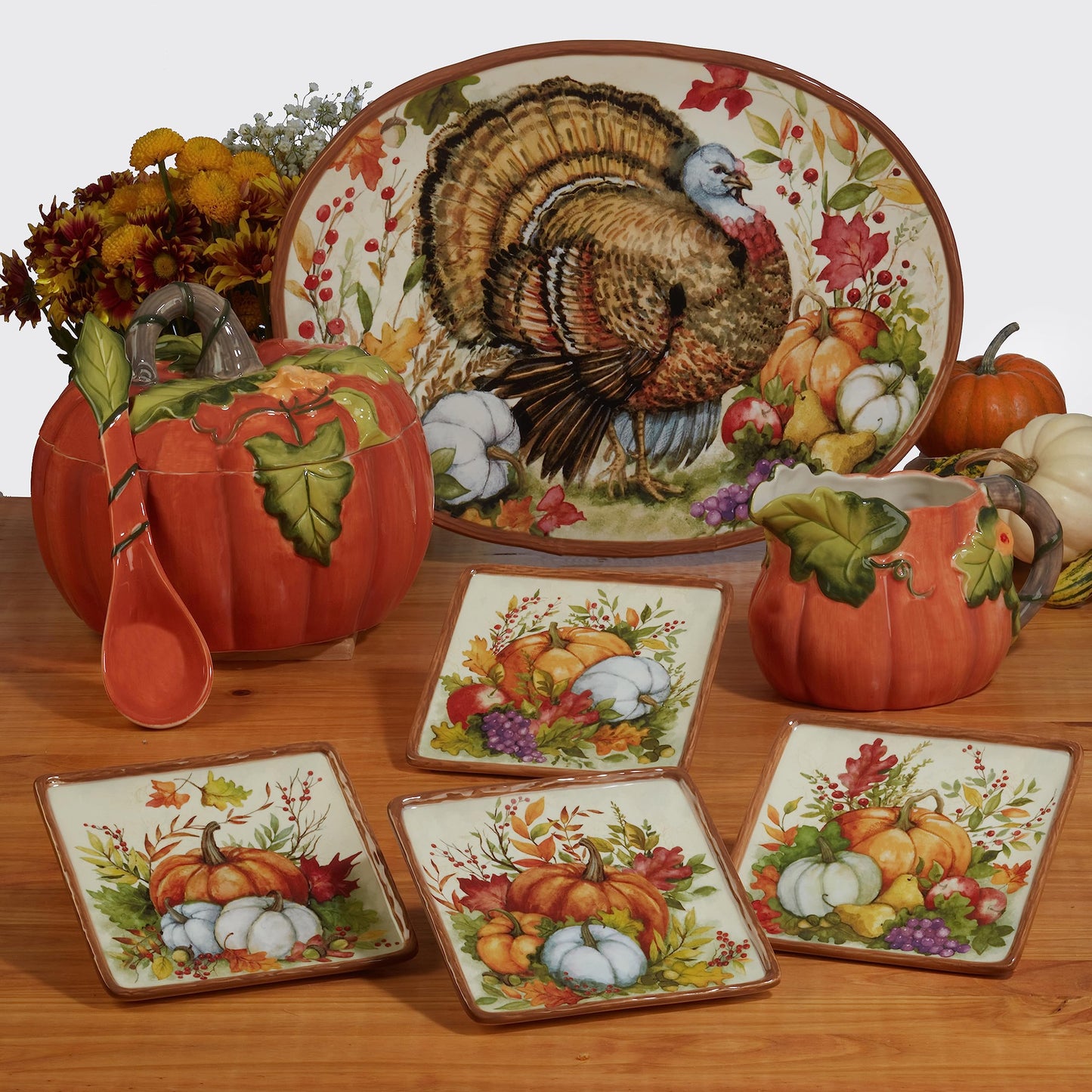 Harvest Blessings Ceramic Serving Bowl – Serve salads, pasta, or side dishes in this elegant fall-inspired bowl that makes every meal feel like a celebration of the harvest season