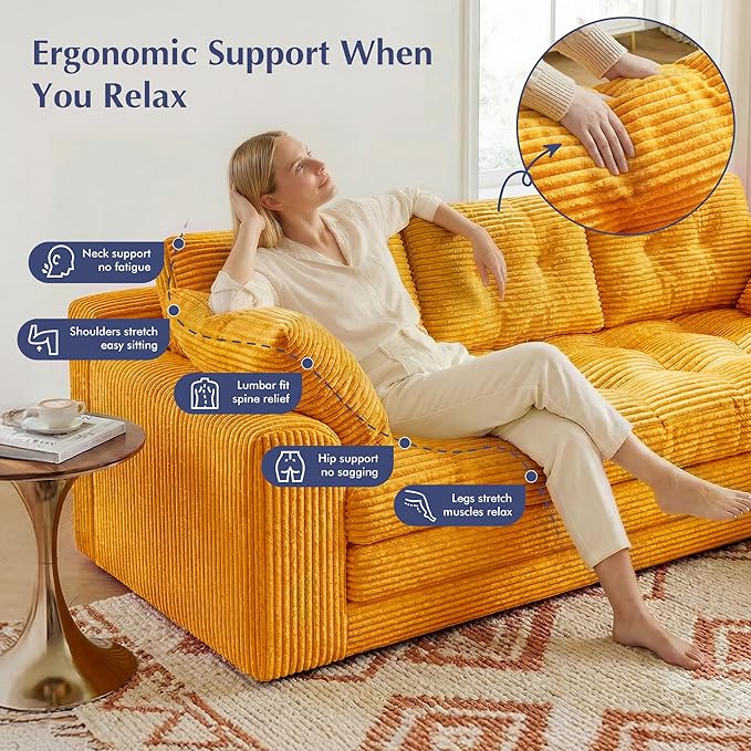 Homkdom Convertible Loveseat Sleeper, Space-Saving Folding Sofa Bed