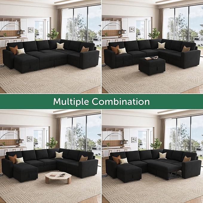 HONBAY Sectional Sleeper Couch