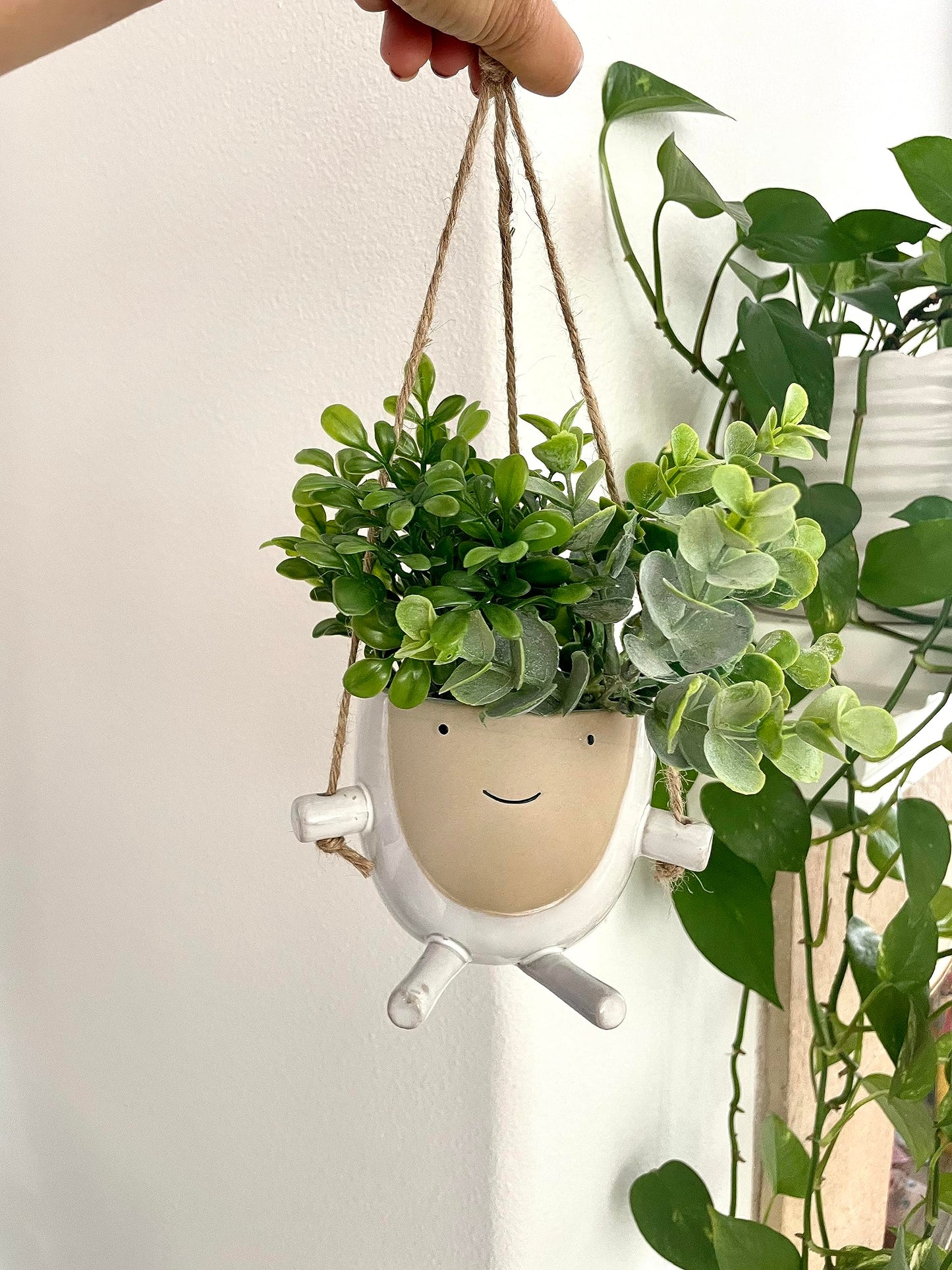 SparkDazzle Face Planter Pot, Hanging Face Planter, Smiling Planter Pot, Happy Planter, Indoor Planter for Plants, Flower Pot Head, Succulent Planter, Hanging Head Planter, Indoor Outdoor Planter