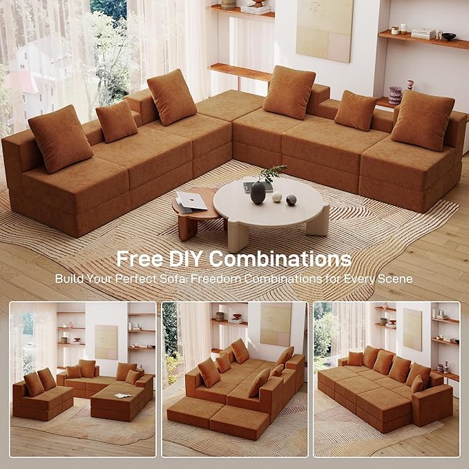 Living&Giving 128" U-Shaped Cloud Sectional Couch