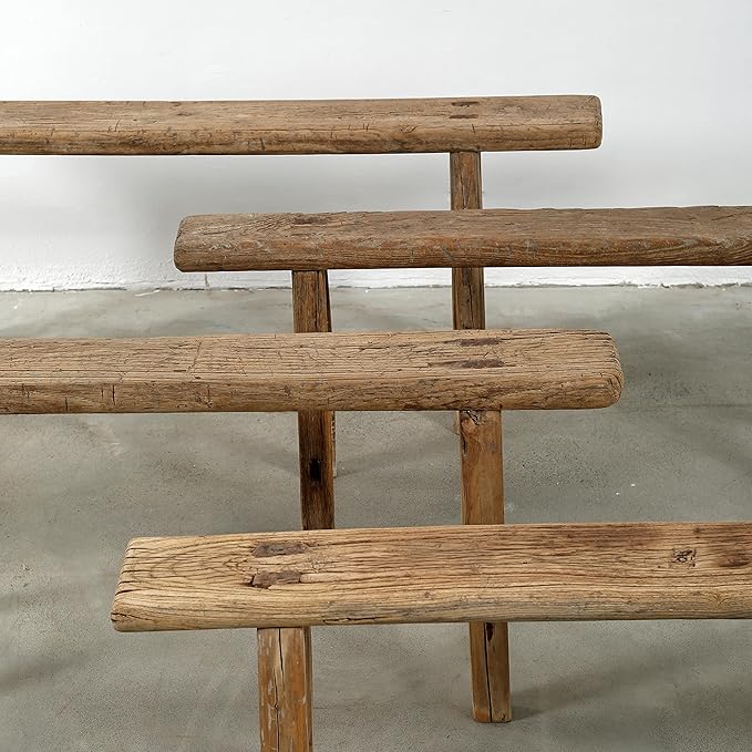 Artissance Handmade Wooden Entryway Bench, Vintage Noodle Bench