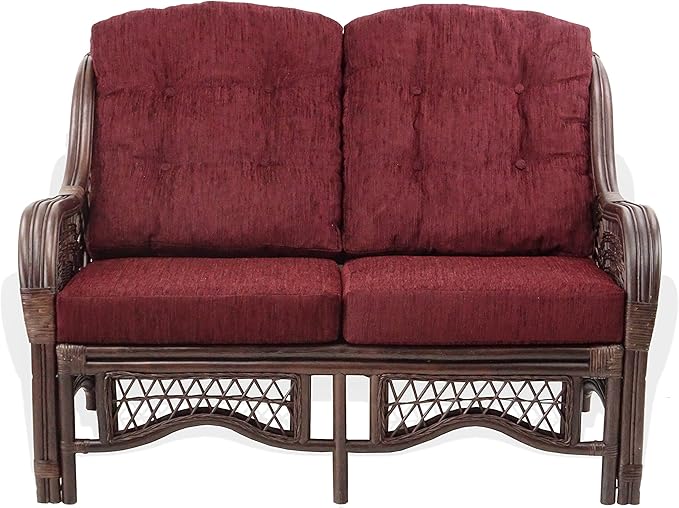 Malibu Lounge Loveseat Sofa Natural Rattan Wicker Handmade Design