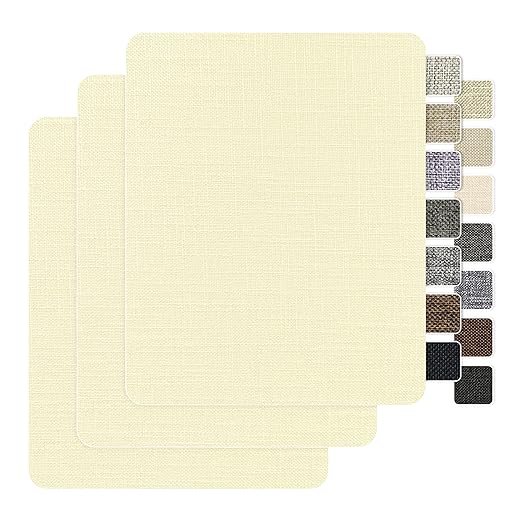 BESEZX Linen Fabric Repair Patch，3 PCS 9 * 11 Inch Self-Adhesive Couch Fabric